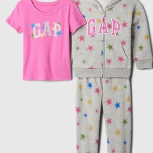 baby Gap Toddler Girl Outfit Set of 3 Sweatshirt Hoodie ,Pants, t shirt Size 3T